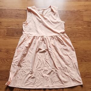 Peach Sleeveless Kids Dress